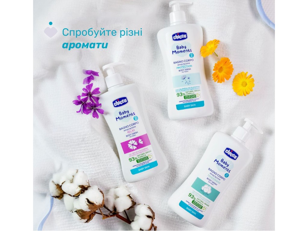 Гель для купания с экстрактом мальвы Baby Moments Без слез, 500 мл, Chicco