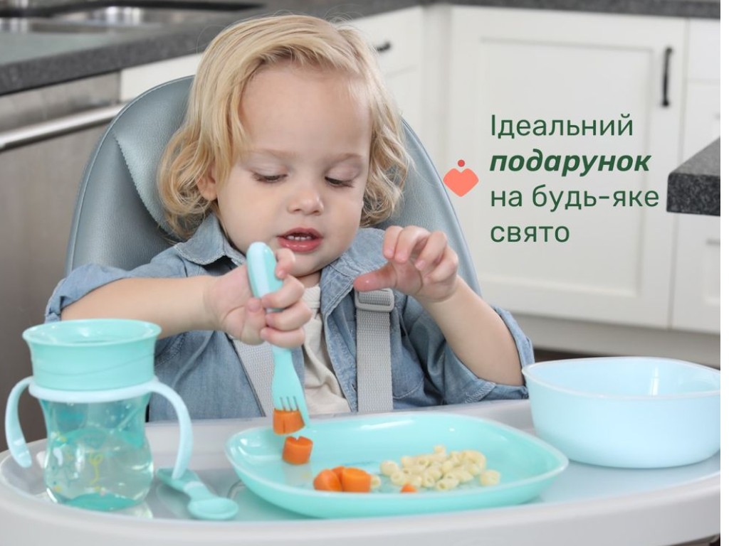 Набор посуды Set Pappa, 12м+, 5 предметов, голубой, Chicco