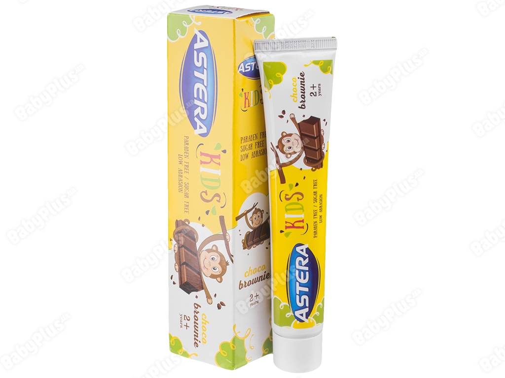 Зубная паста детская Astera Kids Choco Brownie от 2 лет, с мягким вкусом шоколадного брауни 50мл