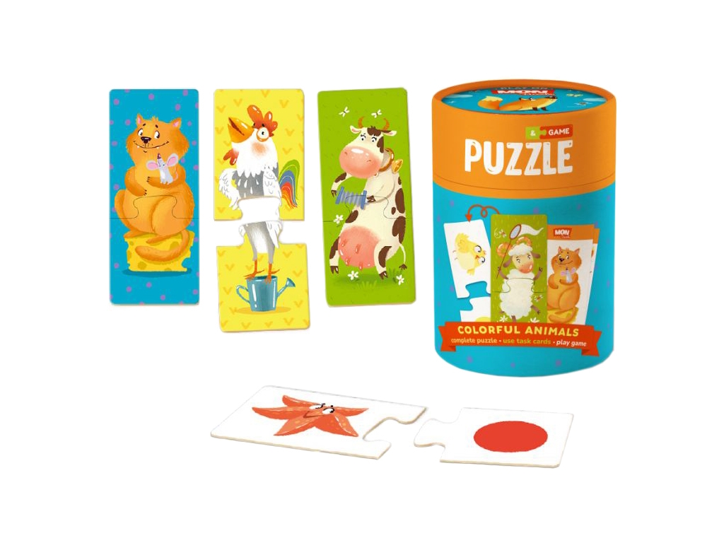 Пазл и игра Цветные животные, Mon Puzzle