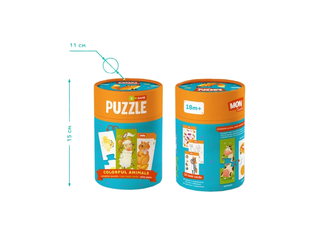 Пазл и игра Цветные животные, Mon Puzzle