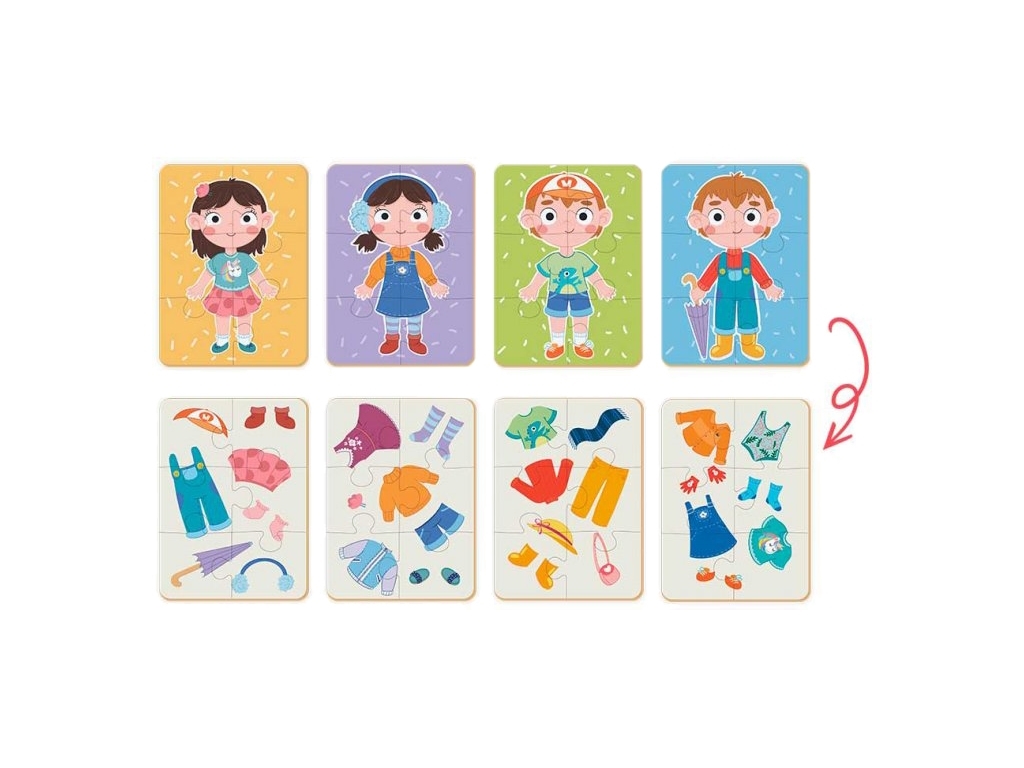 Пазл и игра Одежда и времени года, Mon Puzzle