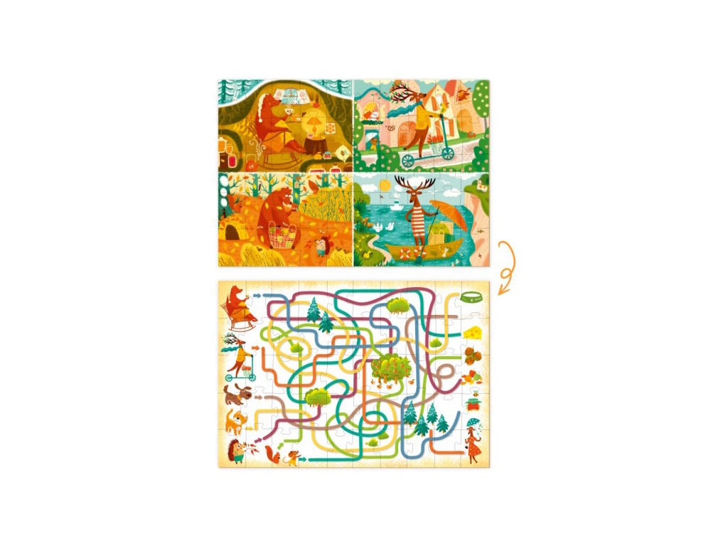 Пазл и игра Обсервационный, Как звери времени года встречали, Mon Puzzle