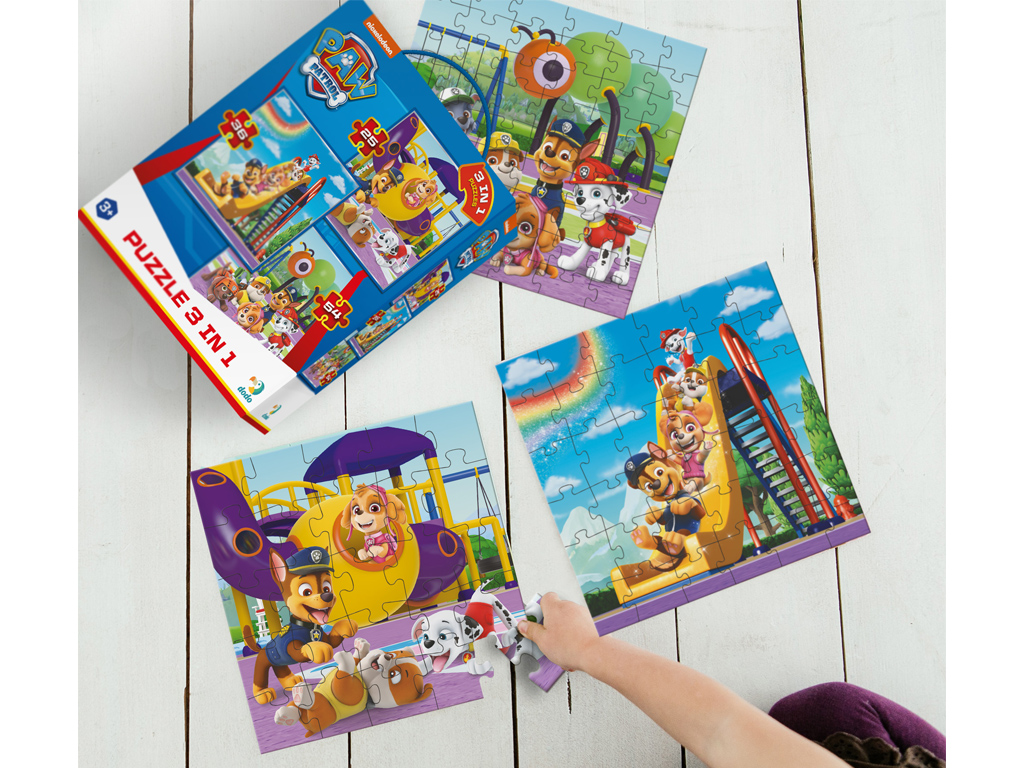 Пазл Paw Patrol 3в1, Ігровий майданчик, 25, 36, 54 елемента, DoDo 200578