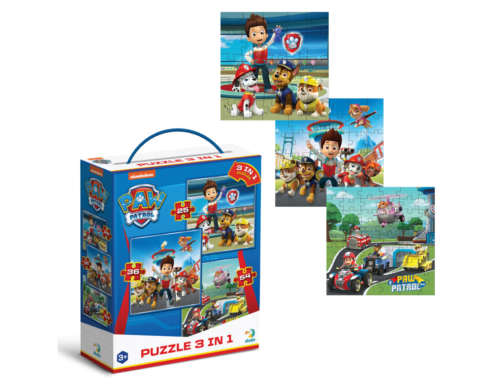 Пазл Paw Patrol Готові до роботи 3в1, 25-36 елементів, DoDo 200579