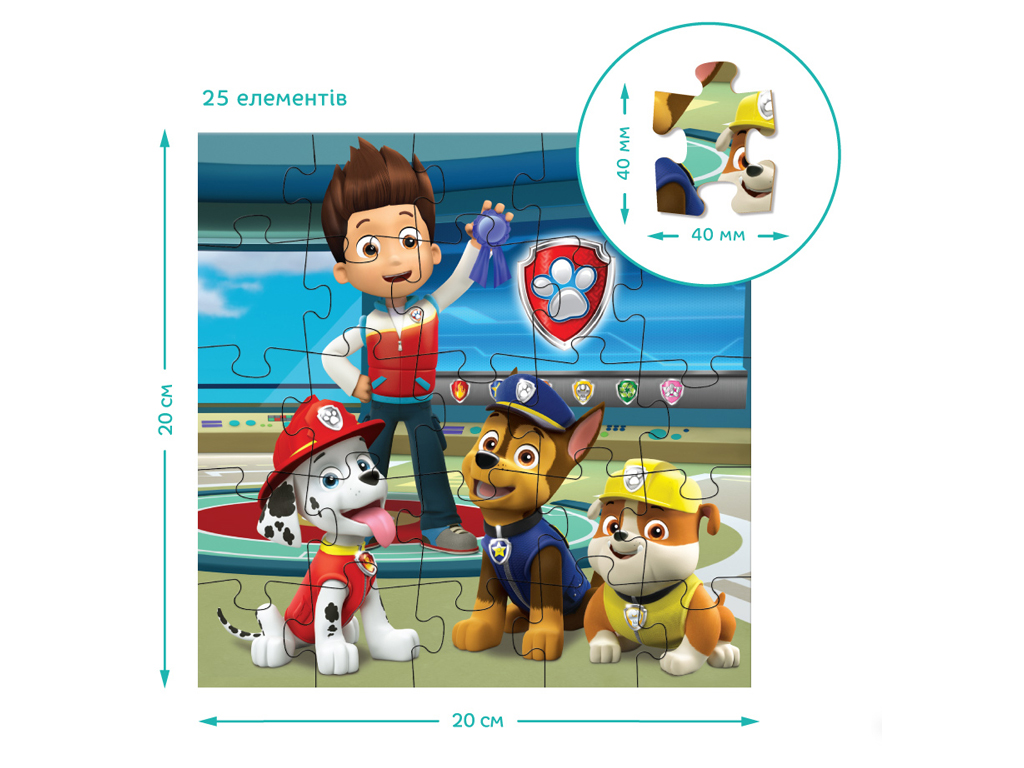Пазл Paw Patrol Готові до роботи 3в1, 25-36 елементів, DoDo 200579