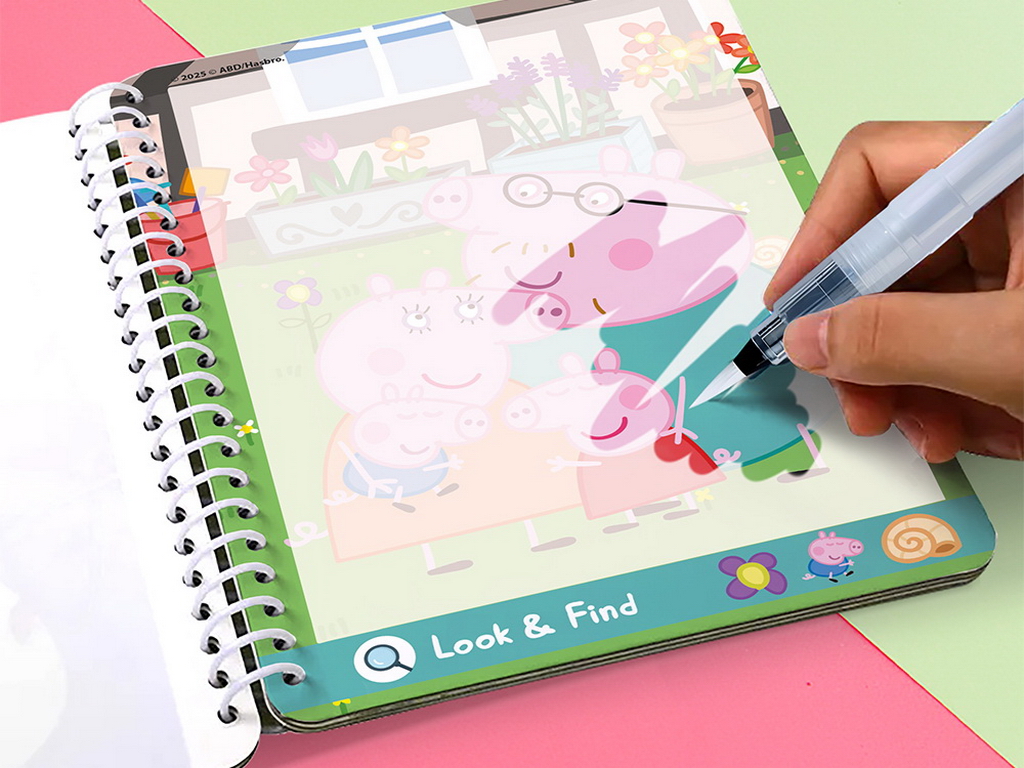 Набір водних розмальовок "Peppa Pig", книжка-розмальовка 8 стор., маркер, вік 3+, Dodo