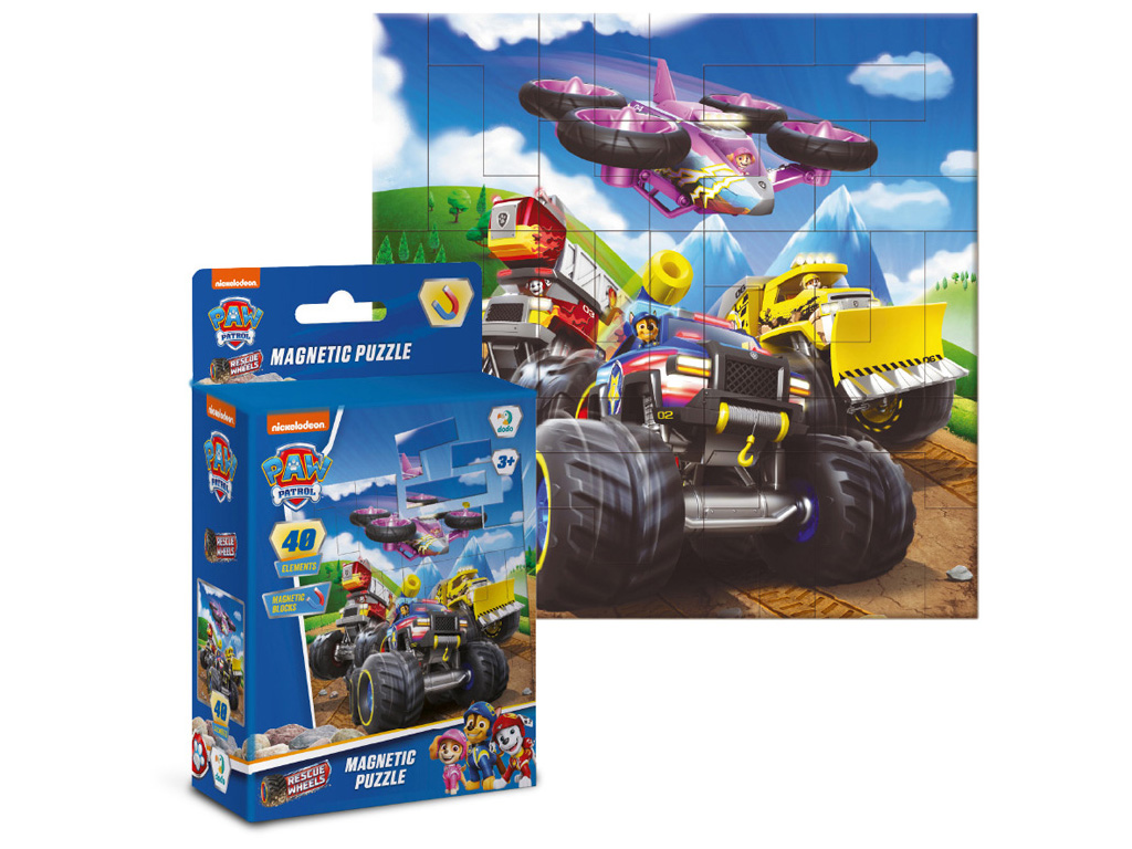 Магнітний пазл "Paw Patrol, Колеса", 40 елементів, DoDo