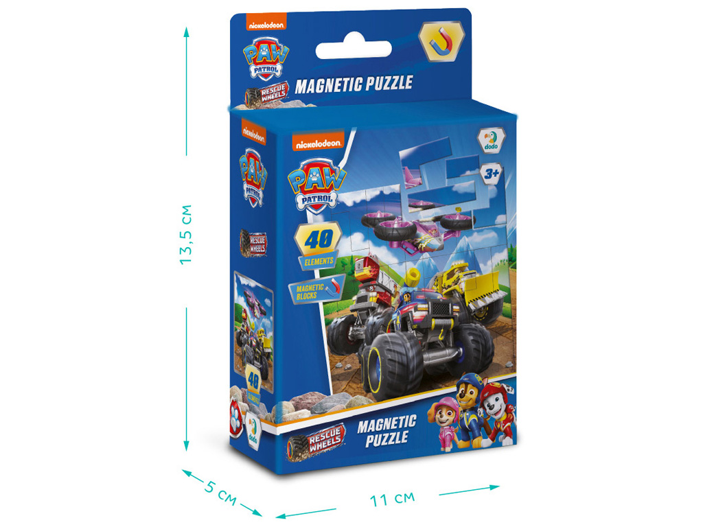 Магнітний пазл "Paw Patrol, Колеса", 40 елементів, DoDo