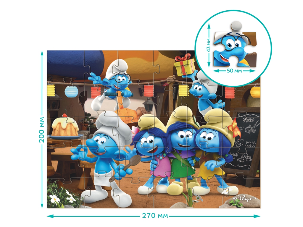 Пазл на 30 елементів The Smurfs, Вечірка Смурфів, DoDo 200661