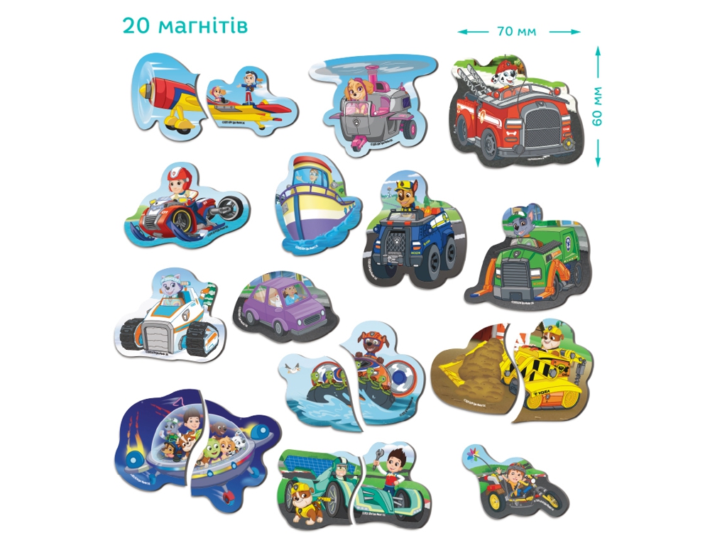 Набір магнітів Paw Patrol, Дорожні пригоди, DoDo 200667