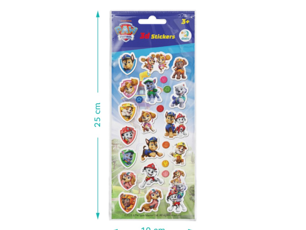 Набор 3D наклеек Paw Patrol, Вызовите Щенячий Патруль!, DoDo