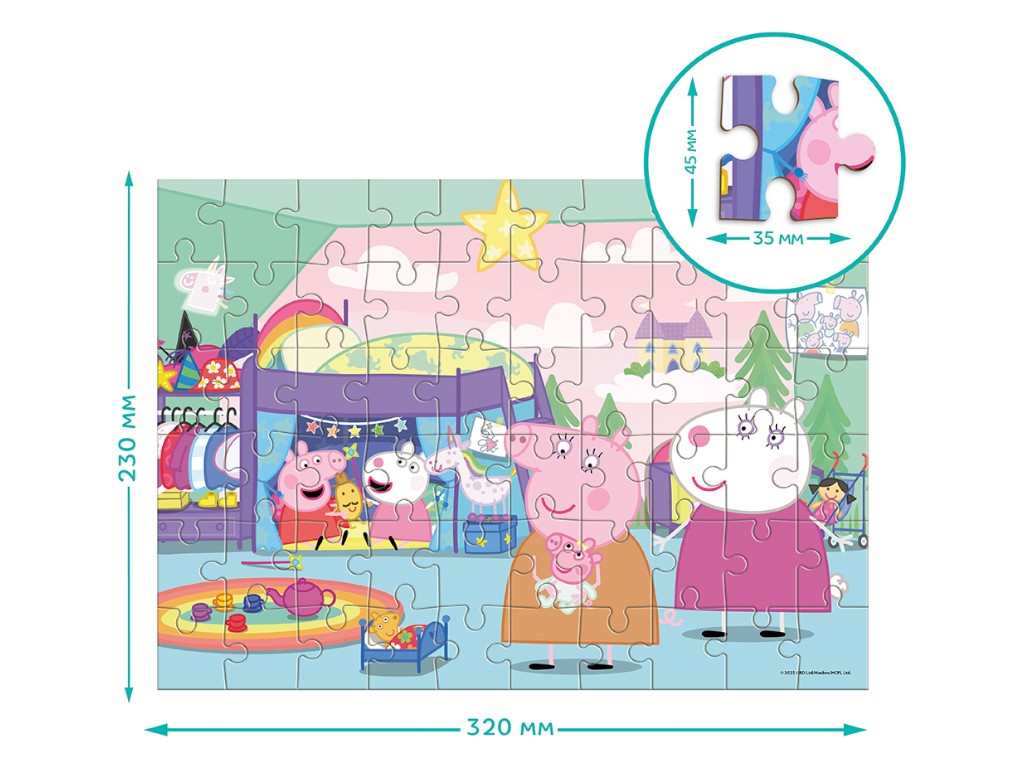 Пазл на 60 елементів Peppa Pig, Свинки та Овечки, DoDo 200680