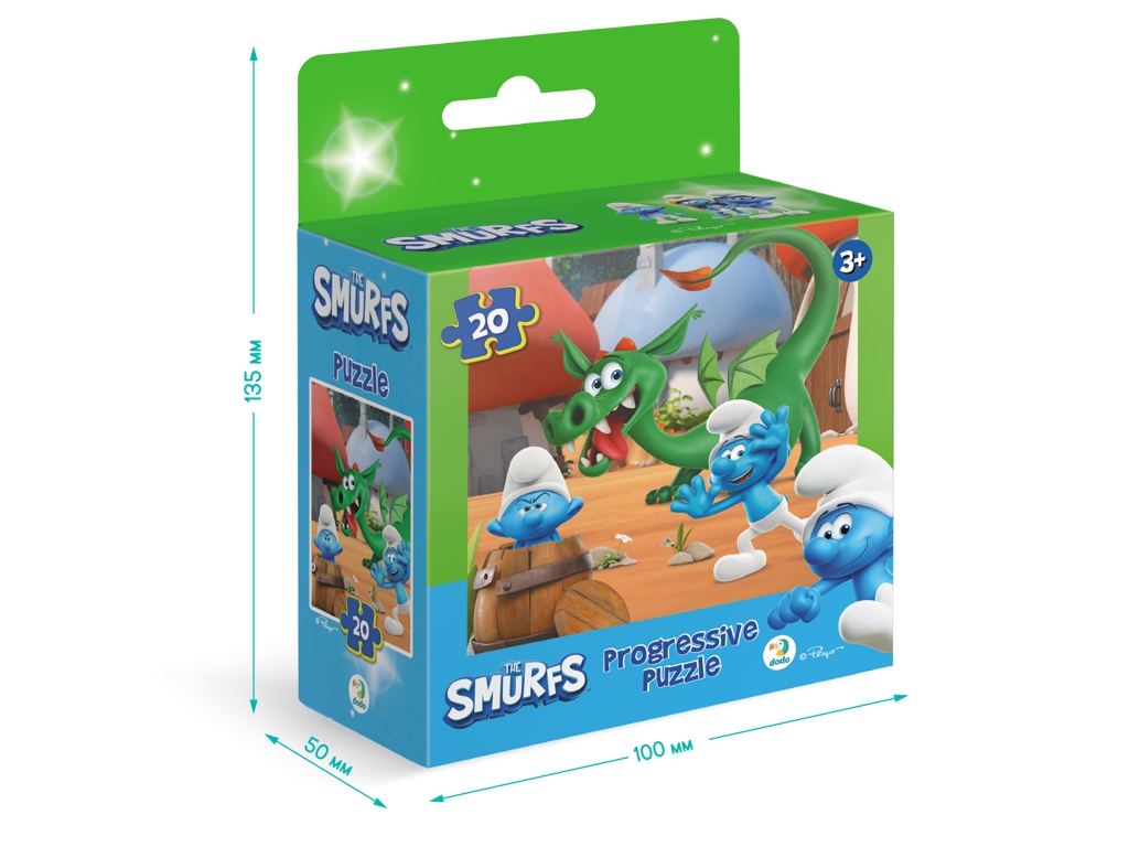 Пазл на 20 елементів The Smurfs, Хованки з Драконом, DoDo 200694