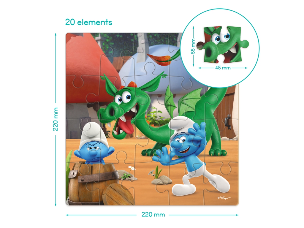 Пазл на 20 елементів The Smurfs, Хованки з Драконом, DoDo 200694