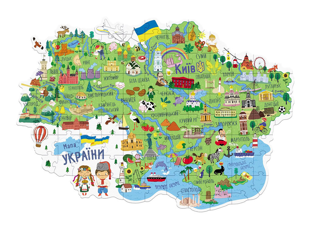 Пазл Карта Украины, 100 элементов, DoDo 300267