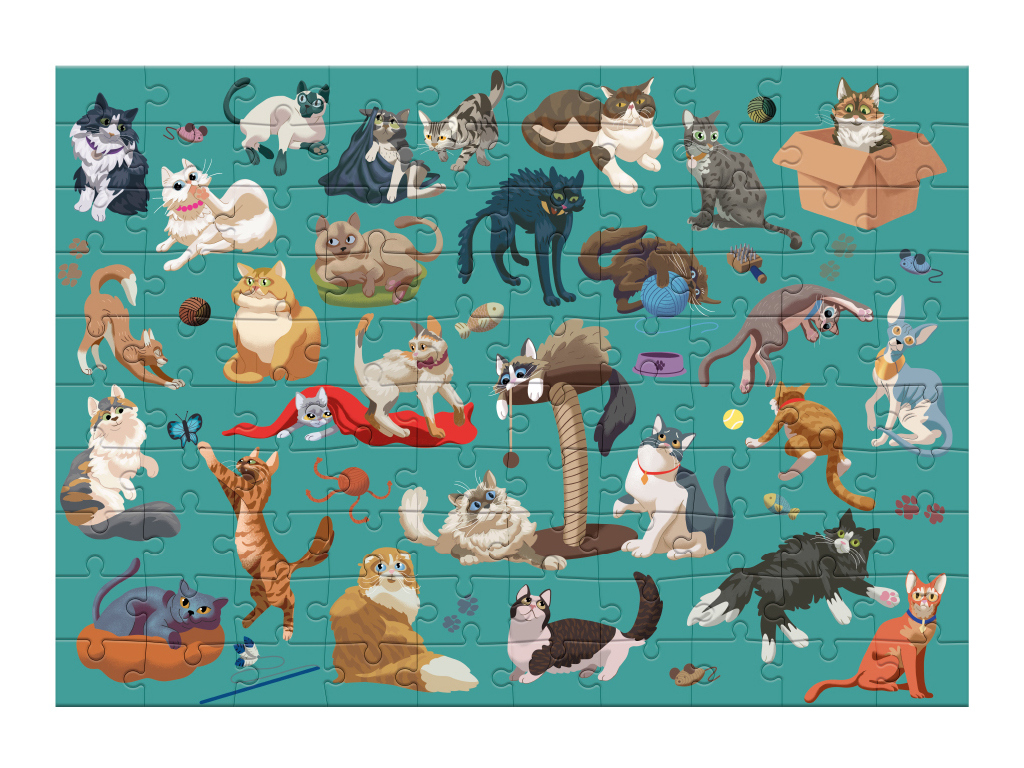 Пазл Професії, Кумедні коти, 100 элементов, DoDo