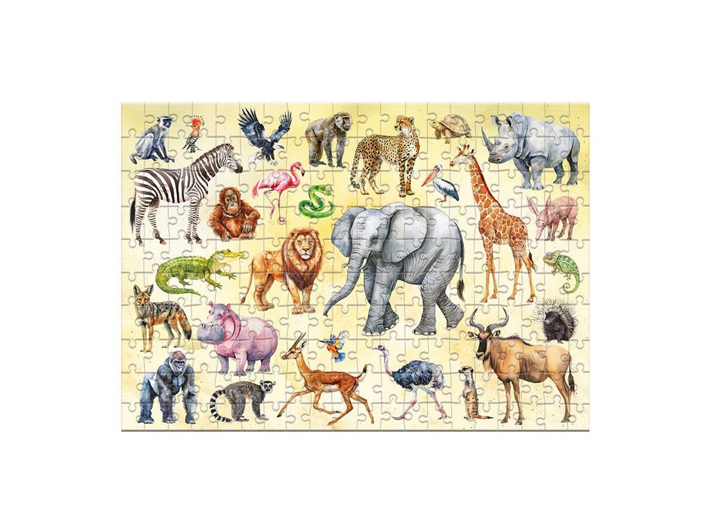 Пазл Монтессорі, Тварини Сафарі, 200 элементов, DoDo