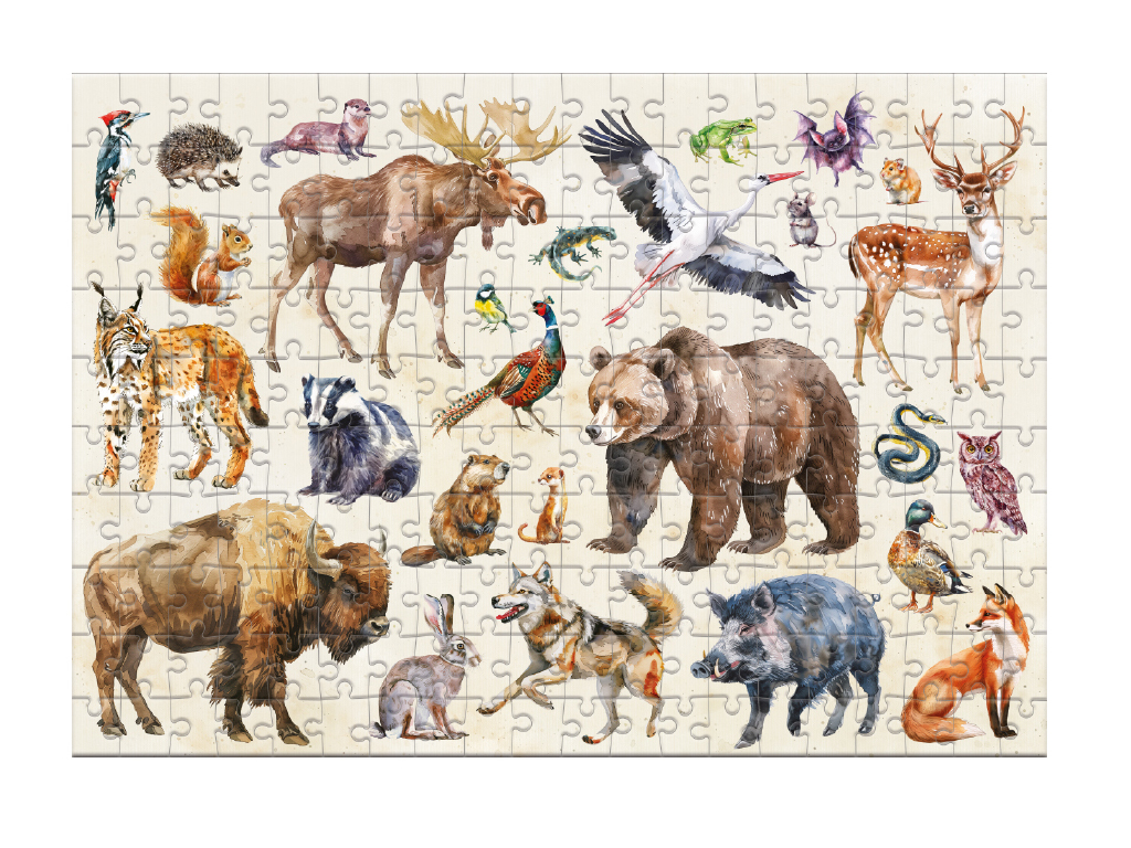 Монтессорі пазл Лісові тварини, 200 елементів, DoDo 300638
