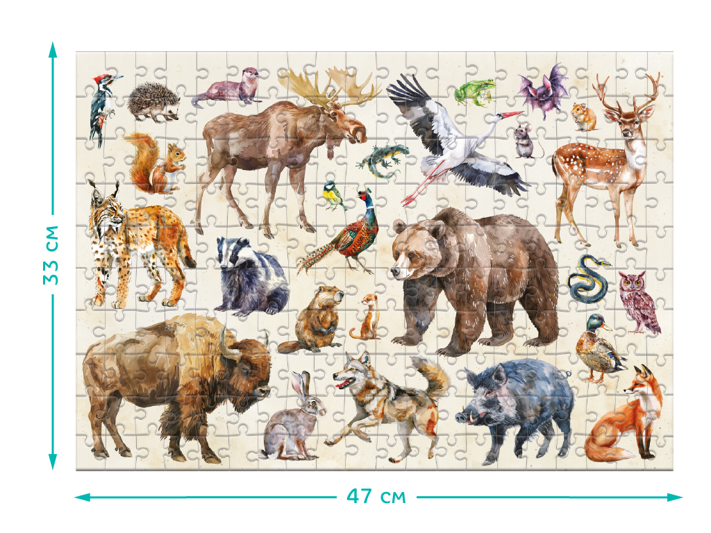 Монтессорі пазл Лісові тварини, 200 елементів, DoDo 300638