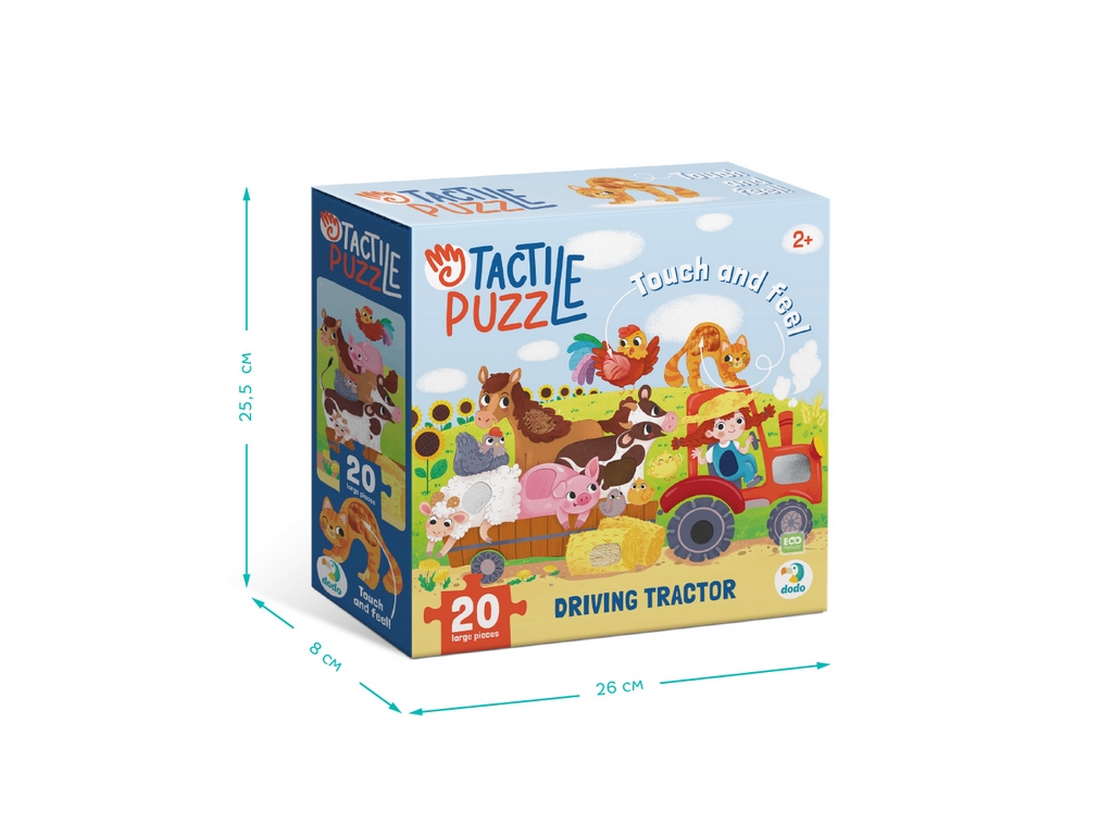 Пазл с тактильными элементами За рулем трактора, DoDo
