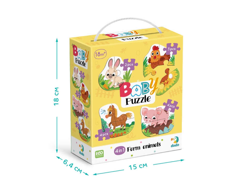 Пазл 4в1 Baby puzzle, Сельские животные, DoDo
