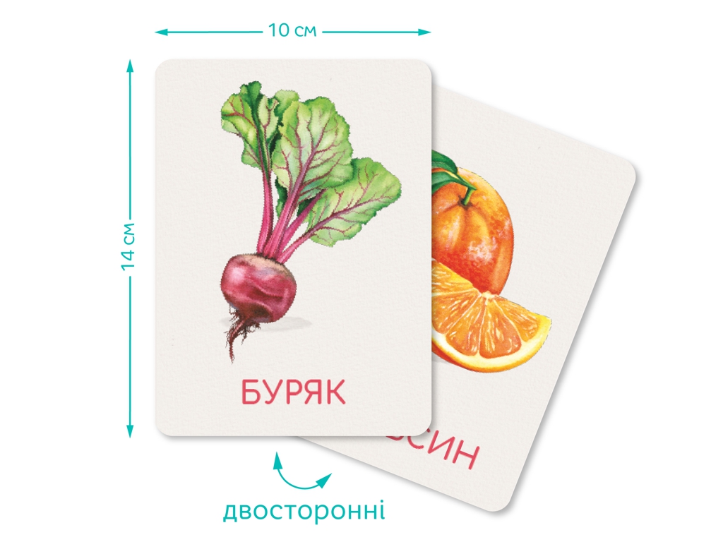 Набір навчальних карток Монтесорі Овочі та фрукти, DoDo
