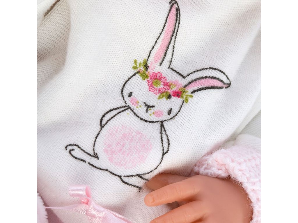 Пупс Bimba в белом костюме с розовой шапочкой и подушкой, 35 см, Llorens