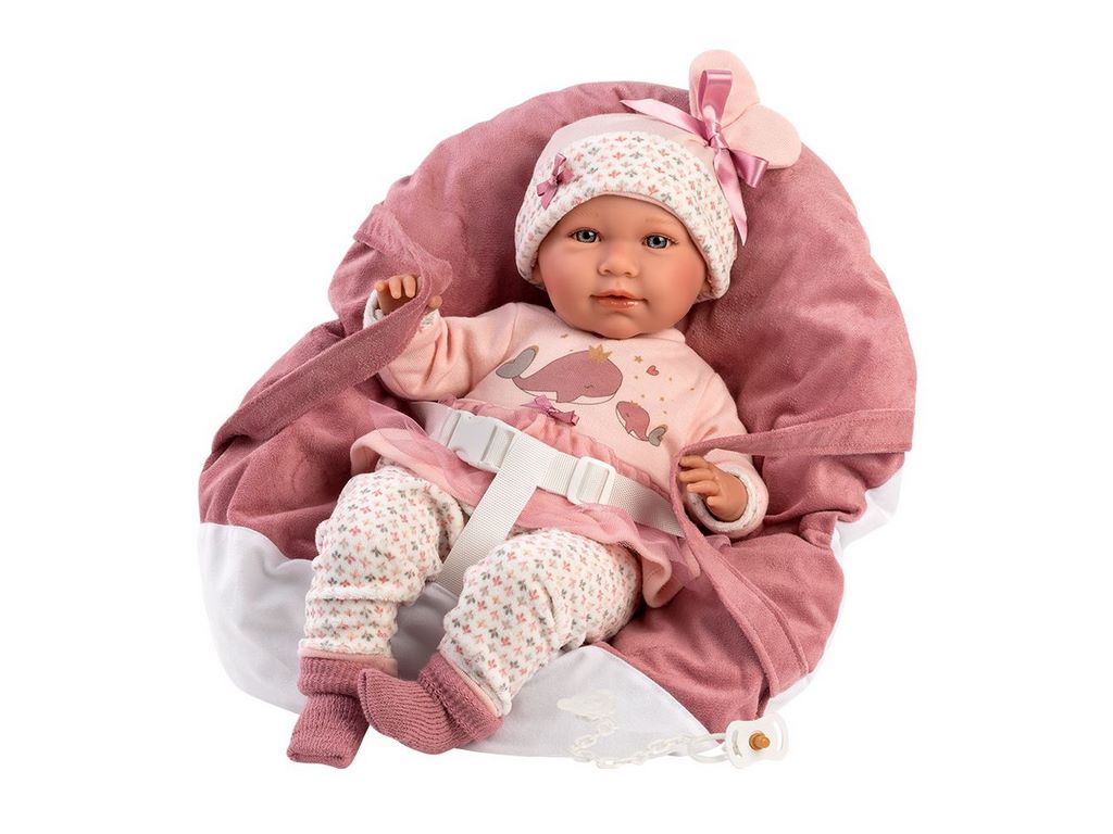 Лялька інтерактивна Mimi Porta Bebe 7401 40 см з сумкою-люлькою та соскою, Llorens