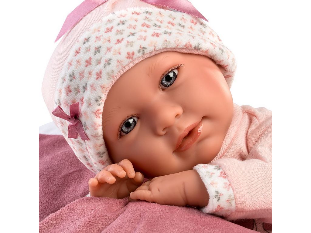 Лялька інтерактивна Mimi Porta Bebe 7401 40 см з сумкою-люлькою та соскою, Llorens