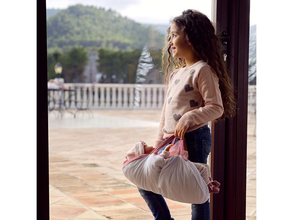 Лялька інтерактивна Mimi Porta Bebe 7401 40 см з сумкою-люлькою та соскою, Llorens
