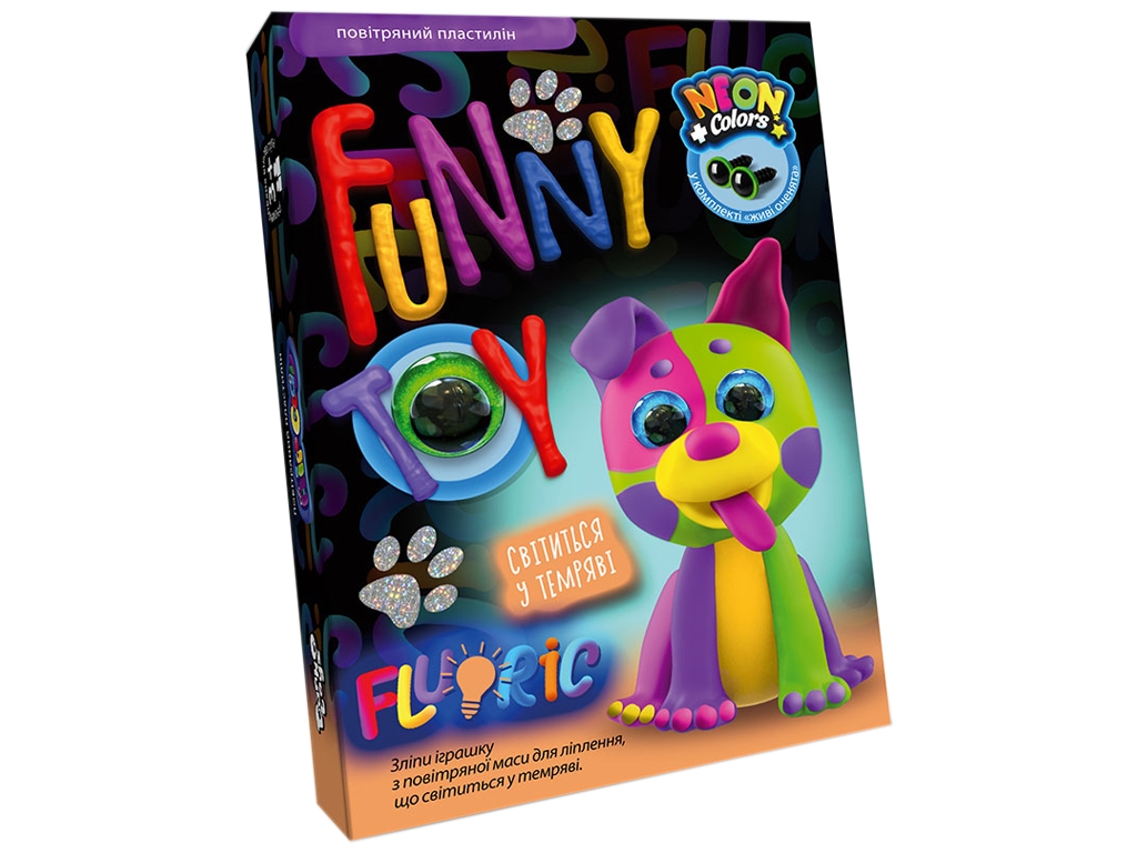 Набір креативної творчості AIR CLAY FLUORIC 4 кольори, Danko Toys