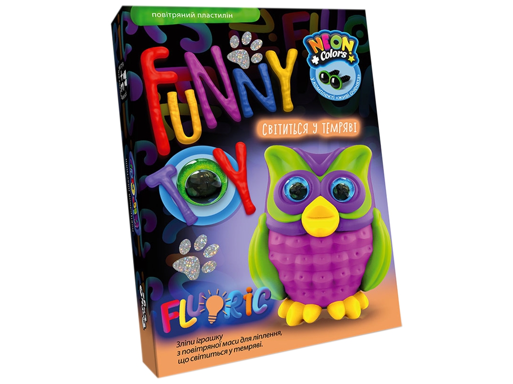 Набір креативної творчості AIR CLAY FLUORIC 4 кольори, Danko Toys