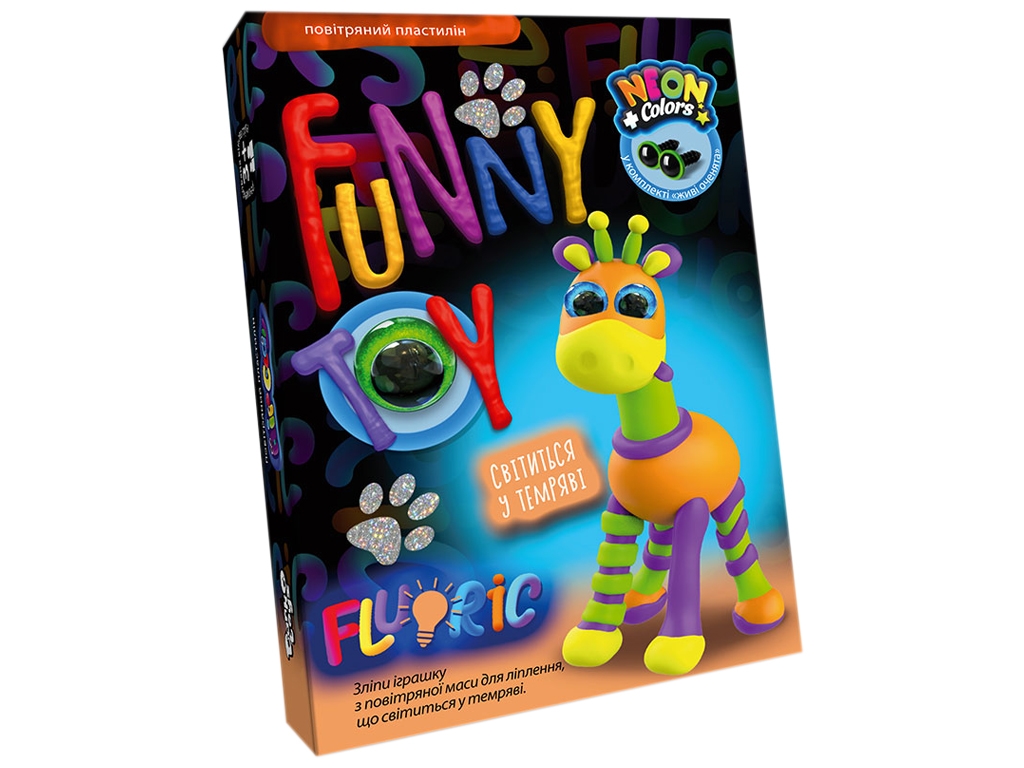 Набір креативної творчості AIR CLAY FLUORIC 4 кольори, Danko Toys
