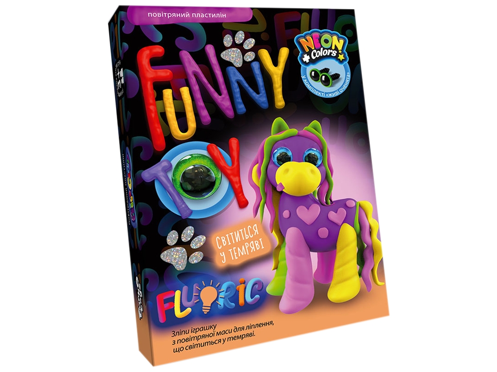Набір креативної творчості AIR CLAY FLUORIC 4 кольори, Danko Toys
