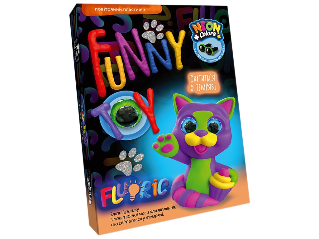 Набір креативної творчості AIR CLAY FLUORIC 4 кольори, Danko Toys