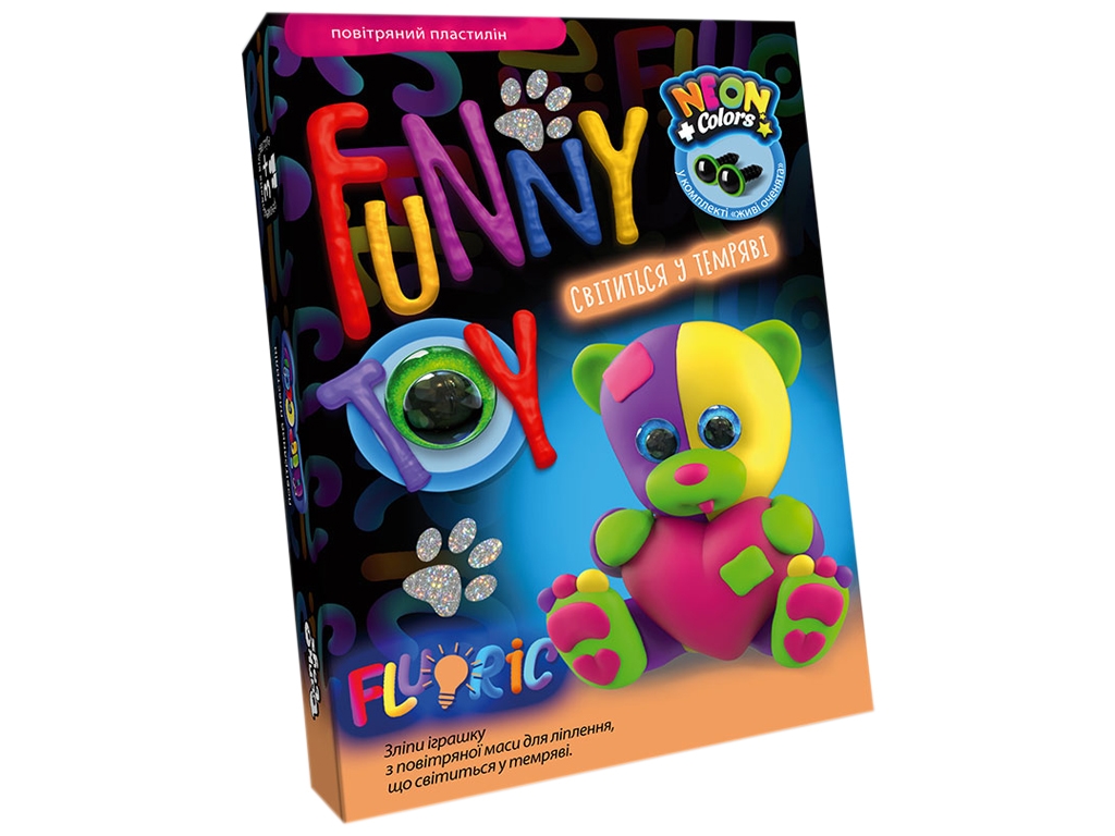 Набір креативної творчості AIR CLAY FLUORIC 4 кольори, Danko Toys
