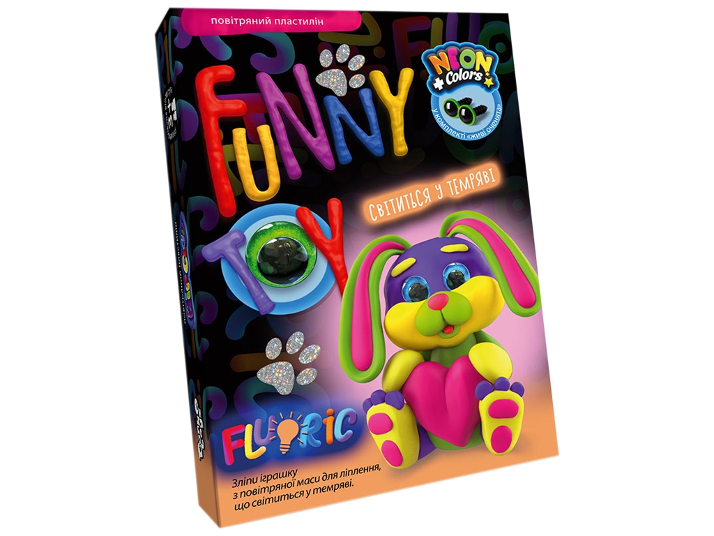 Набір креативної творчості AIR CLAY FLUORIC 4 кольори, Danko Toys