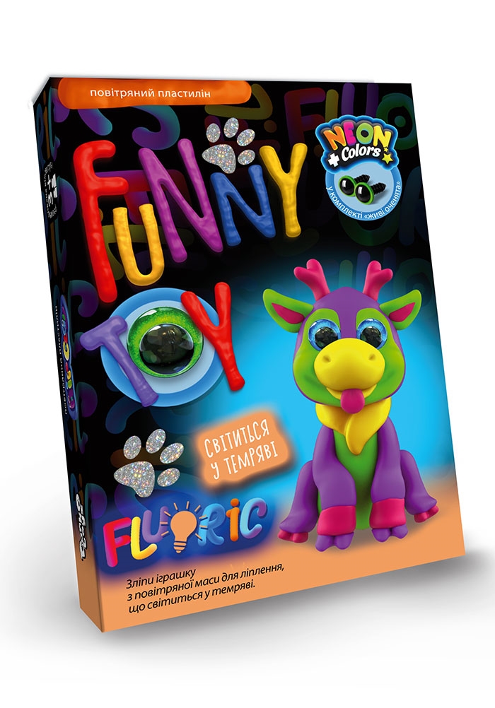 Набір креативної творчості AIR CLAY FLUORIC 4 кольори, Danko Toys
