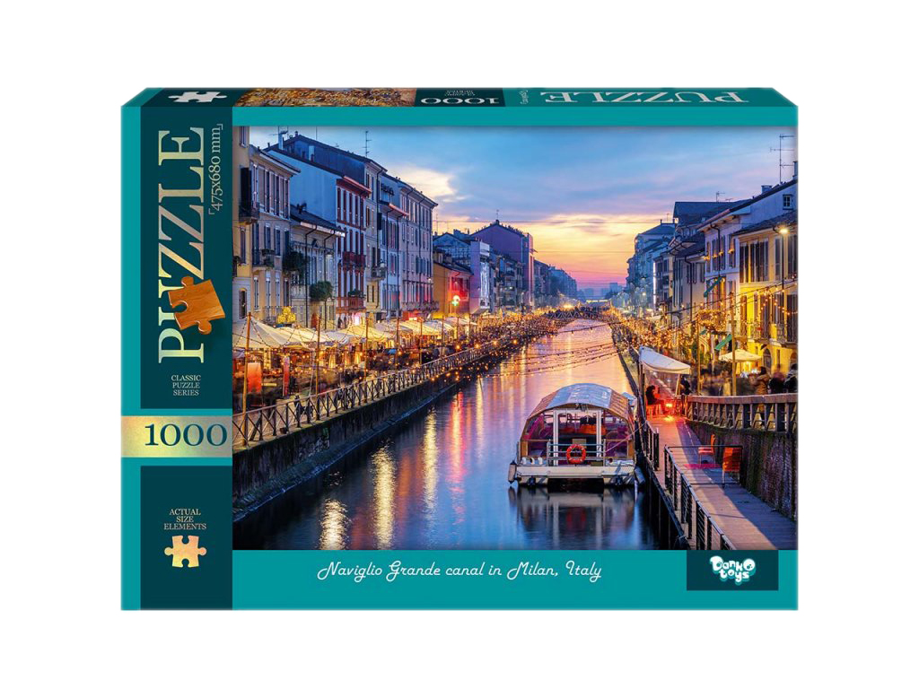 Пазлы Naviglio Grande canal, Milan Italy, 1000 элементов, Danko Toys