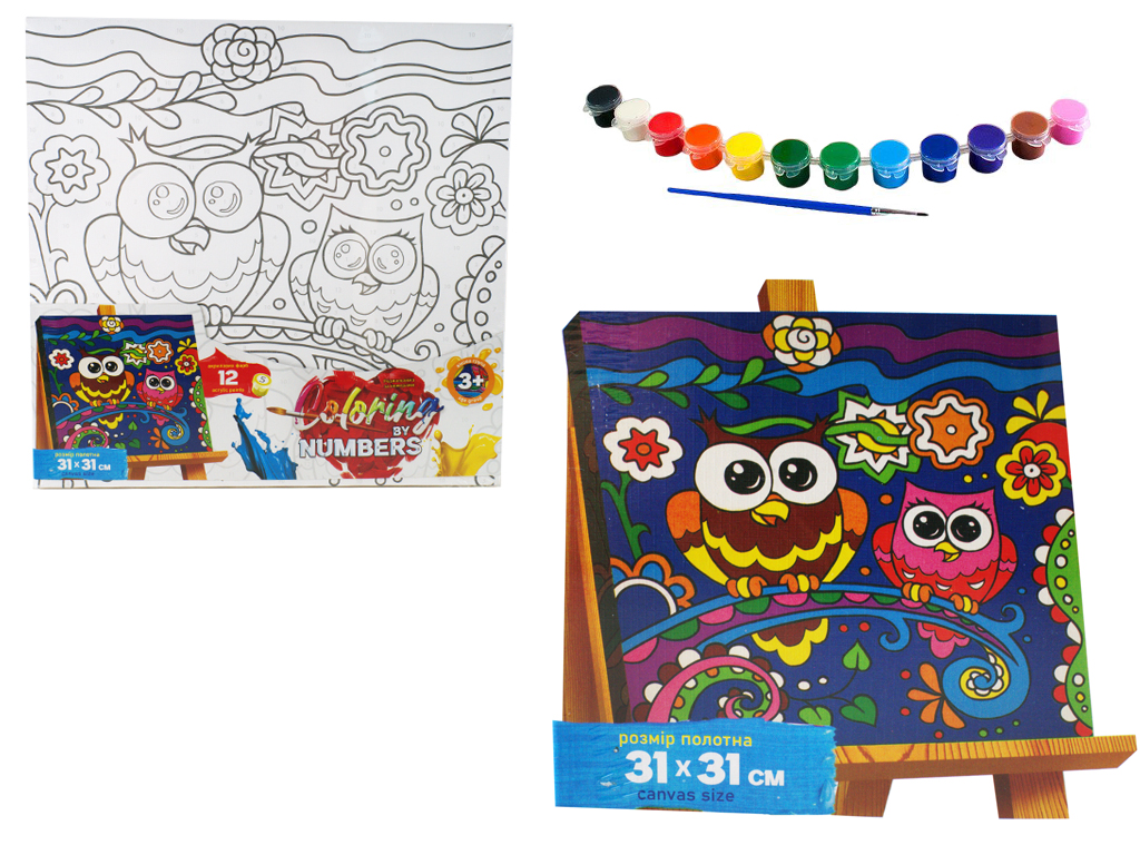 Набор для творчества Раскраска по номерам Coloring by numbers 31х31см. Danko Toys CBN-01-01