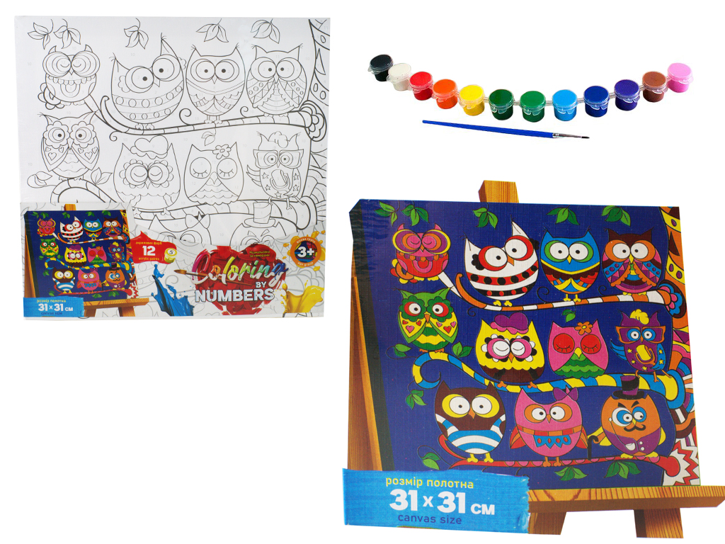 Набор для творчества Раскраска по номерам Coloring by numbers 31х31см. Danko Toys CBN-01-03
