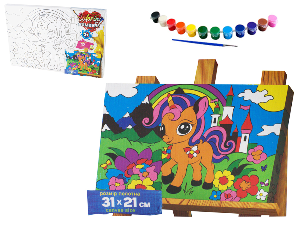 Набір для творчості Розмальовка за номерами Coloring by numbers 31х21 см. Danko Toys CBN-02-01