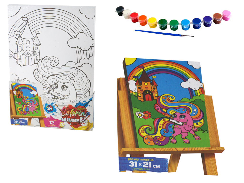 Набір для творчості Розмальовка за номерами Coloring by numbers 31х21 см. Danko Toys CBN-02-04