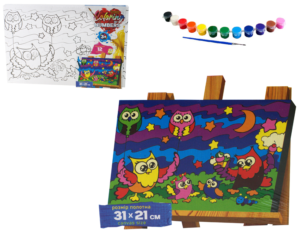 Набір для творчості Розмальовка за номерами Coloring by numbers 31х21 см. Danko Toys CBN-02-08