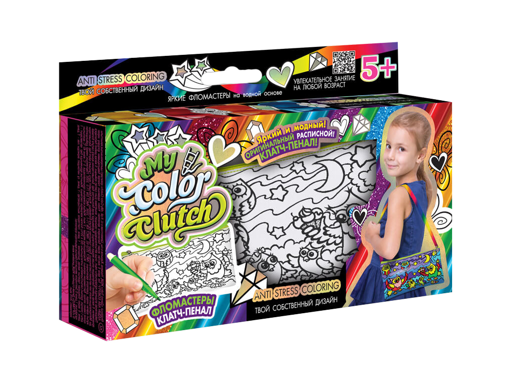 Набор креативного творчества My Color Clutch клатч-пенал-раскраска. Danko Toys CCL-02-01U-06U