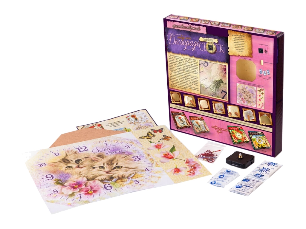 Набор для творчества DECOUPAGE CLOCK с рамкой, Danko Toys