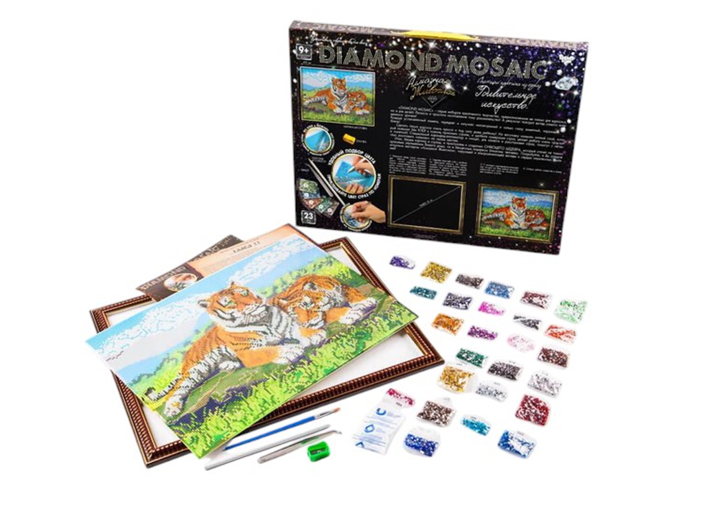 Набір для творчості DIAMOND MOSAIC Тигри великий, Danko Toys