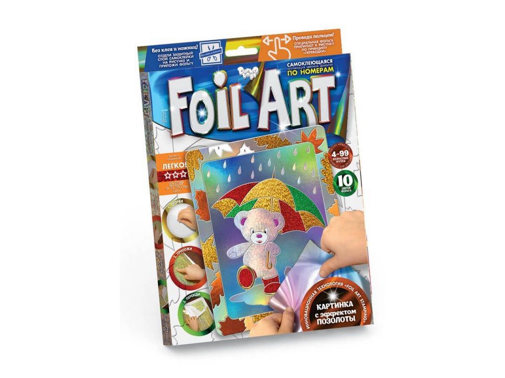Набір для творчості Аплікація кольоровою фольгою Foil art, Danko Toys