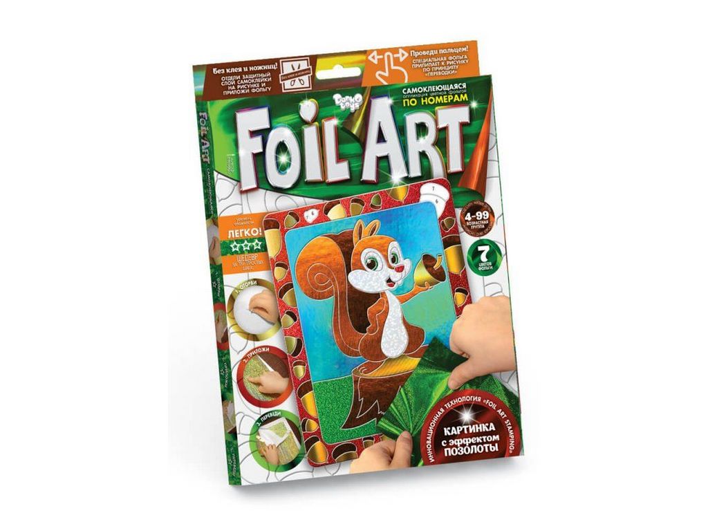 Набір для творчості Аплікація кольоровою фольгою Foil art, Danko Toys